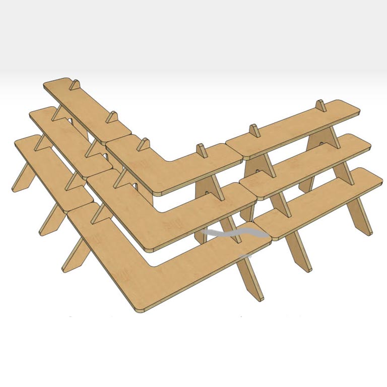 3 piece combo 2 corners